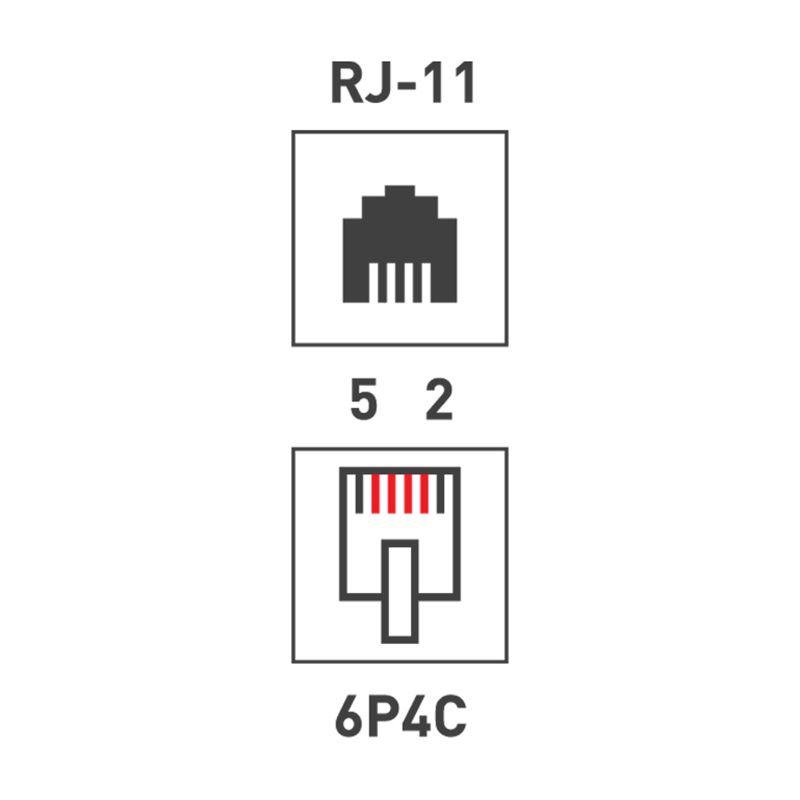 Розетка телефонная 2-м ОП RJ11 (6P4C) Rexant 06-0101-B