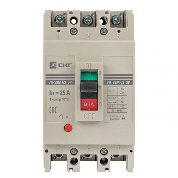 Выключатель автоматический 3п 63/25А 25кА ВА-99М PROxima EKF mccb99-63-25m